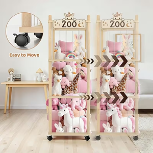 Étagère de <span class=keywords><strong>rangement</strong></span> en bois facile à assembler, gain de place pour le <span class=keywords><strong>rangement</strong></span> des jouets en bois - Product Image 5