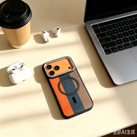 Casing Ponsel Kulit PU Denim Mewah dengan Desain Pemandangan Kota, Kompatibel Pengisian Daya Nirkabel, Anti Benturan