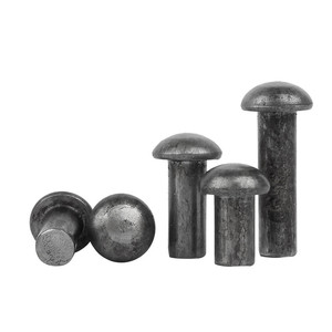 หมุดเหล็กคาร์บอนหัวกลมแบบตัน M2-M16 สีเหล็กธรรมชาติ ตะปูตอกแบบตันพร้อมฝาครอบทรงกลม - Product Image 4