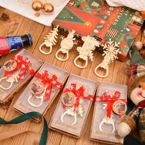 Christmas Metal Bottle Opener Gift Set Snowman Christmas <b>Tree</b> Snowflake Design for Holiday Party Favors and <b>Cutters</b> - Product Image 6