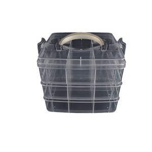 Transparent Three Layer Jewelry Storage Box 15.4x15.3x13cm With 18 Compartments For Earrings Rings And Small Toys - Product Image 4