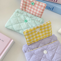 Nouvelle Pochette Matelassée à Motif Losanges avec Boutons Pression 2026, Porte-Monnaie, Porte-Cartes, Pochette de Rangement Multifonctionnelle, Portefeuilles Couleurs Bonbon pour Filles