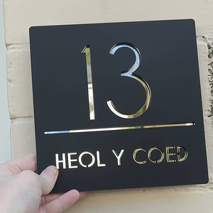 Hiện Đại Màu Đen Nhà Số Dấu Hiệu Hình Chữ Nhật Acrylic Nhà Dấu Hiệu Tùy Chỉnh Logo Nhà Số Dấu Hiệu - Product Image 5
