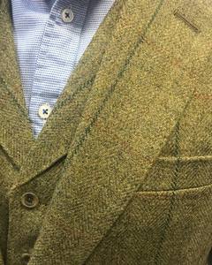Tailor Made Fine Bespoke <span class=keywords><strong>3</strong></span> Piece Slim Fit Plaid <span class=keywords><strong>Tweed</strong></span> Hombres <span class=keywords><strong>Traje</strong></span> - Product Image 5