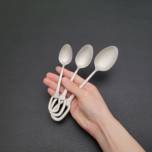 Số lượng lớn giá rẻ mới phong cách thép không gỉ chà nhám bạc Bộ đồ ăn dao nĩa và muỗng treo Flatware Set cho nhà hàng nhà - Product Image 5