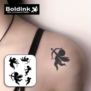 สติกเกอร์สัก<span class=keywords><strong>ลาย</strong></span>กันน้ำแบบกึ่งถาวร <span class=keywords><strong>ลาย</strong></span>ซิลลูเอทเทนรูปนางฟ้าคิวปิดสุดเซ็กซี่ โชว์<span class=keywords><strong>ไหล่</strong></span>และหลัง ยี่ห้อ Boldink Custom Aesthetic - Product Image 2