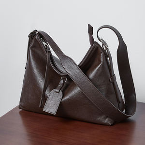 OEM Fabricant Sac Épaule Femme Cuir Véritable Vintage Personnalisé Grande Capacité Porte-Documents Poches Latérales Doubles - Product Image 6