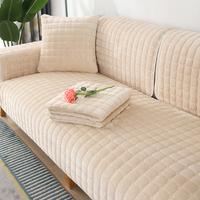 Housses de canapé ajustées pas chères en flanelle polaire, épaisses et douces, pour l'hiver/le printemps, housses de canapé pour salon