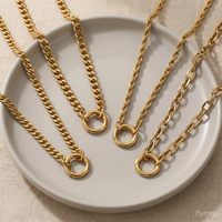 Collier à pendentif en perle d'eau douce plaqué or 18 carats en acier inoxydable, chaîne à maillons, corde cubaine, personnalisable OEM pour femme - Vente en gros