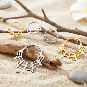 Nhẫn khuyên mũi titan ASTM F136 bán buôn, kiểu nhện, gai, dây leo, phong cách Gothic, trang sức xỏ khuyên sụn tai - Product Image 4