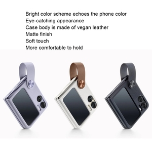 Étui pour téléphone <span class=keywords><strong>Oppo</strong></span> Find N2 Flip, vente chaude, design double <span class=keywords><strong>coque</strong></span>, original <span class=keywords><strong>Oppo</strong></span>, type sangle de main, cuir végétalien - Product Image 5