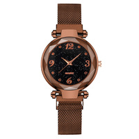 Montre pour femme TikTok à succès, cadran ciel étoilé numérique, bracelet magnétique à quartz, conception à aimant paresseux, personnalisable
