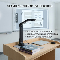 Escáner Visualizador Digital A4 A3, Escáner de Libros y Papel, Presentador Visual Portátil USB de Alta Velocidad 8 13 16MP, Escáner de Documentos Plegable