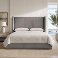 Maßgefertigtes Modernes Designer-Lederbett mit Massivholzunterbau für Wohnzimmer und Anpassbarer Stauraum unter dem Bett
