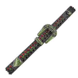Cinturón Punk Rock <span class=keywords><strong>para</strong></span> <span class=keywords><strong>Hombre</strong></span> y Mujer, Cinturón de <span class=keywords><strong>Vaqueros</strong></span> <span class=keywords><strong>con</strong></span> Pedrería, Cinturón Y2K, Diseño de Remaches Brillantes, Cuero <span class=keywords><strong>con</strong></span> <span class=keywords><strong>Diamantes</strong></span> Artificiales - Product Image 2