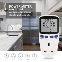 UK Plug Digital Wattmètre LCD Compteur d'énergie Compteur d'électricité Prise de courant Testeur électrique Prise de mesure Analyseur de puissance