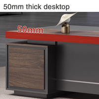 Bureau de direction moderne de luxe avec armoire latérale - Table de PDG haut de gamme pour grand espace de travail