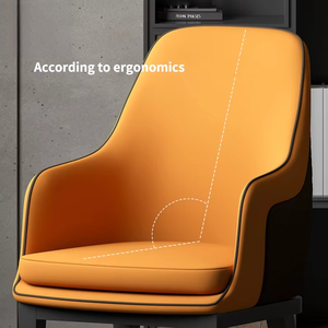 เก้าอี้ร้านอาหารสไตล์โมเดิร์นเรียบง่าย หัวหลิน เก้าอี้โรงแรมคาเฟ่เรียบง่ายสบาย คุณภาพสูง หนังและโลหะ - Product Image 4