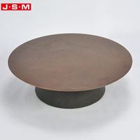 Nordischer Moderner Klassischer Wohnzimmer-Garten Schwarzer Runder Kleiner Tisch Kreisförmiger Massivholz-Couchtisch