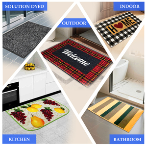 Tapis d'entrée en nylon noir 40x60cm avec bord en caoutchouc antidérapant, absorbant <span class=keywords><strong>la</strong></span> poussière, pour intérieur et extérieur, décoration de <span class=keywords><strong>la</strong></span> maison, vente en gros - Product Image 5