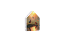 Boîte à musique de thérapie sonore électronique avec des sons d'oiseaux et de la nature, capteur de mouvement activé, alimentée par batterie, design moderne écologique