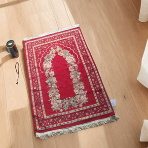 Tappetino da Preghiera Islamico Moderno Portatile in Poliestere Intrecciato per Bambini, Imbottito e Lavabile, con Borsa per Uso Domestico e in Moschea - Product Image 1