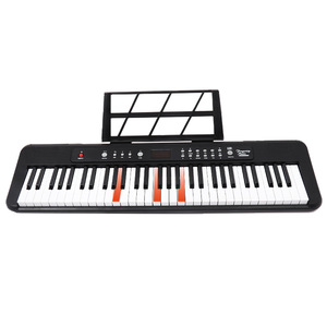 คีย์บอร์ดอิเล็กทรอนิกส์ 61 คีย์ พร้อมไฟ สำหรับผู้ใหญ่และผู้เริ่มต้น มาพร้อมไมโครโฟนและขาตั้งโน้ตเพลง - Product Image 1