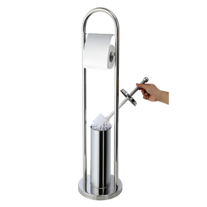 Pavimento in piedi wc in acciaio inox pennello <span class=keywords><strong>e</strong></span> supporto di <span class=keywords><strong>carta</strong></span> per la casa o in albergo usa - Product Image 3