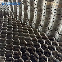 Grille hexagonale en acier au carbone et acier inoxydable effet écaille de tortue pour revêtement réfractaire et construction de fours, surface personnalisée