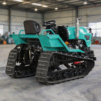 Tractor de orugas de alta eficiencia de 50 HP con zanjadora y rastra para zanjas, equipo multifuncional para labranza de arrozales