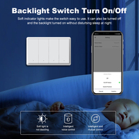 Sakelar Lampu Dinding Pintar Tuya WIFI Matter US 1/2/3/4 Gang, Kontrol Jarak Jauh via Aplikasi, Kontrol Suara, Berfungsi dengan Alexa Google Home