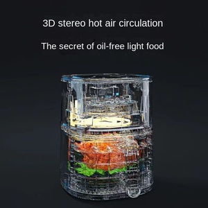 Four électrique intelligent en acier inoxydable, blanc pur, multifonctionnel, friteuse à air, cuisinière sans huile pour la maison, 3,1-4L, manuel, français - Product Image 4