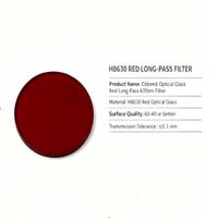 Rehoboth HB630 Kaca Filter Merah Filter Optik Berwarna Penyaring Cahaya Merah Gelombang Panjang 630nm Transmisi 90%