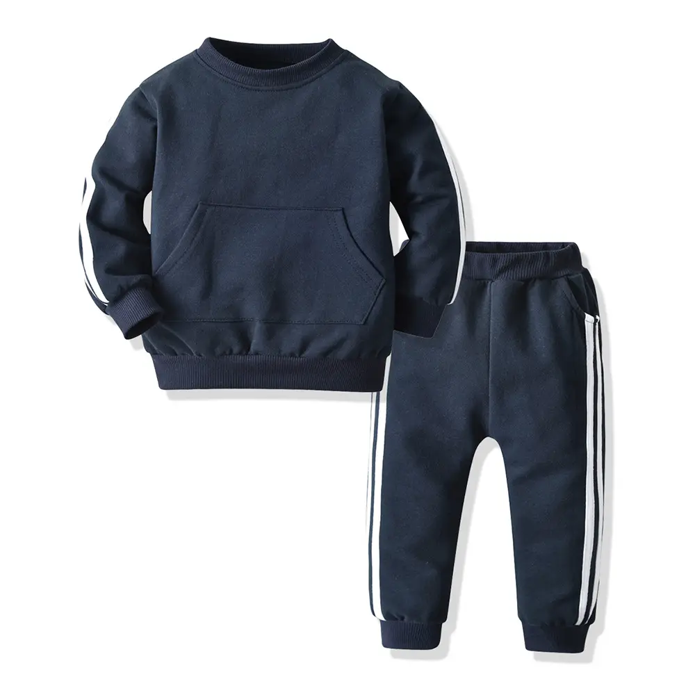 Großhandel Kinderbekleidung-Set Herbst Baumwolle Sweatshirt und Jogger-Jungenbekleidung-Set