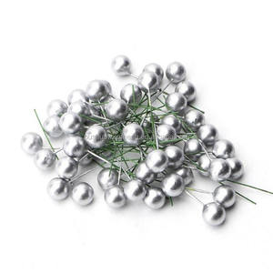 <span class=keywords><strong>Estambre</strong></span> de flores artificiales de bayas de acebo rojo para hacer y decorar coronas de flores - Product Image 4