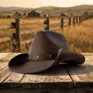 Fashionable Genuine Leather Cowboy <b>Hats</b> OEM Customized Eco-friendly Casual <b>Sun</b> Protection Travel Beach Cycling Unisex Four - Product Image 1
