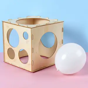 Scatola di misurazione dei palloncini della scatola del cubo del Sizer del palloncino di legno di 30cm per la decorazione di nozze della ghirlanda dell'arco dello strumento dei palloncini della festa di compleanno