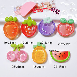 Bán buôn mùa hè trái cây chuối anh đào dứa 3D phẳng trở lại phẳng nhựa đối với trang sức làm <span class=keywords><strong>DIY</strong></span> Chram - Product Image 2