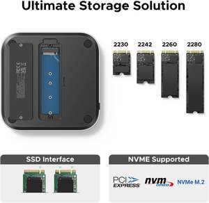 محطة إرساء يو جرين 10 في 1 مع منفذ يو إس بي وحامل ومنفذ دي بي وحاوية إس إس دي إن في إم إي ودقة 4 كيه وتردد 144 هرتز ومنفذ يو إس بي 10 جيجا وإس دي/تي إف وصوت لماك ميني إم4 - Product Image 5