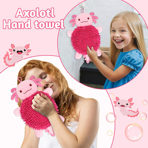 Toalla de Mano de Axolotl al por Mayor <span class=keywords><strong>para</strong></span> Baño, Cocina, Hogar, Estilo de Dibujos Animados, Super Absorbente, de Chenilla, Divertida, Decorativa, <span class=keywords><strong>para</strong></span> Colgar - Product Image 5