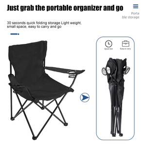 Chaise pliante en métal confortable avec accoudoirs, vente en gros d'usine, mobilier d'extérieur portable pour le camping, la pêche et les pique-niques - Product Image 6