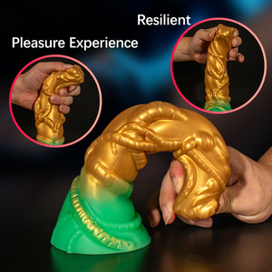 Grenouille réaliste en fil d'or pour femme, plug anal, dilatateur anal, pénis artificiel doux, jouet sexuel - Product Image 6