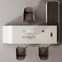 Bureau de direction modulaire en MDF facile à assembler, ensemble de table et de chaise de bureau, bureau de direction moderne de luxe, mobilier de bureau sain
