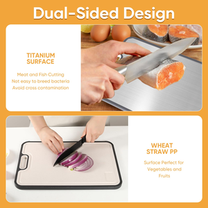 Tablas de Cortar de Paja de Trigo y PP Antibacterianas, Aptas para Lavavajillas, Fáciles de Limpiar, de Doble Cara, con Revestimiento de Titanio Puro, Nuevo Diseño - Product Image 5