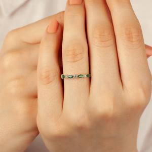 Anillo de apilamiento de lujo de Plata de Ley 925 con diamante de corte brillante redondo CZ-El mejor anillo de compromiso de regalo de San Valentín - Product Image 3