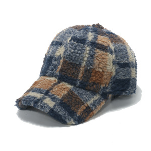 Lüks ekose şapka kore moda kuzu yün açık havada güneşlik şapka kadın erkek moda beyzbol spor kap tasarımcı şapka katalog - Product Image 1