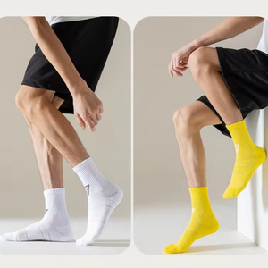High Quality Cotton Running <b>Socks</b> for Men Professional Sweat Absorbing Towel Bottom Solid Color Multi-color Sports <b>Socks</b> - Product Image 6