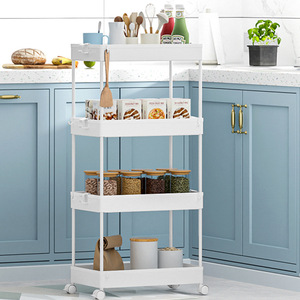 Estantes de suelo para el hogar, carrito de almacenamiento para sala de estar y dormitorio, grietas de cocina de cuatro capas móviles - Product Image 5
