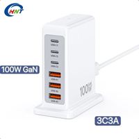 Station de charge rapide HNT 100W 6 ports 3C3A PD, adaptateur de chargeur de voyage multi-ports pour iPhone 17/16/15/14/13
