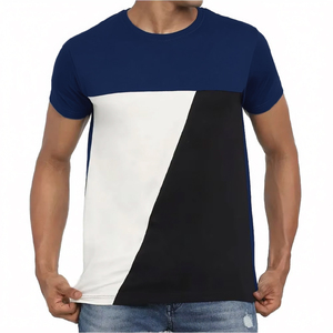 Camiseta de algodón para hombre, colección de verano, color sólido, cuello redondo, corte ajustado, personalizada, informal, en oferta. - Product Image 1
